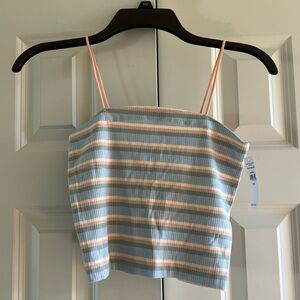 American Eagle Women’s Pastel Striped Spaghetti Strap Tank Top Size Small